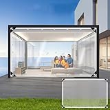 YHBZ Outdoor wasserdichte klare Plane,Heavy Duty Kunststoff Zeltplane,Transparenter Regenvorhang mit Ösen,Staubdicht Regendicht Stärkt Winddicht,Anpassbar,2.4x6m/7.9 * 19.7ft-T