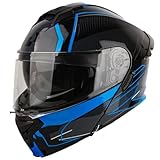 Motorradhelm Motorrad Klapphelm Modularer Helm mit Doppelvisier Integralhelm DOTECE Zertifiziert Integriert Motocrosshelme Street Racing Sturzhelm für Erwachsene Frauen Männer G,M=57~58CM