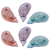 6 Stück Kleberoller, 6mm x 6m Glue Roller Doppelseitiges Klebeband, Kleberoller Maus, Fotokleber Doppelseitig Selbstklebend, für Scrapbook, Fotoalben, Basteln, Schule und Büro