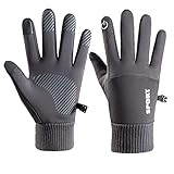 Clicitina Winterhandschuhe Männer Damen Winter Warme Handschuhe Arbeitshandschuhe Laufen Fahren Radfahren Arbeit Wandern Winter Neujahr Geschenke WUh776 (GY1 #1, One Size)