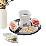 Maodom Käsefondue Set,Keramik Karamellwärmer Set - Schmelzschüssel Hochtemperaturbeständig Für Schokolade Käse Geburtstag Romantische Abende Besondere Anlässe Party Gastgeber Hochzeit