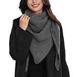 Risipu Damen Winter Dreieck Schal & Tücher Mode Flauschiger Schal Dreieck Warme Ponchos Frauen Dreieckstuch Gestrickte Geschenke für Weihnachten Geburtstag Jubiläen (Gray, One Size)
