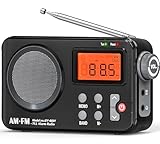 Tendak FM UKW AM Radio Klein Mit Großem Display, Timing-Funktion, Wecker - Transistorradio Mit USB-Stromversorgung/Batteriebetrieb
