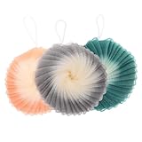 CLISPEED 3 Stück Weicher Körperpeeling Duschschwamm mit Lanyard für Effektive Hautreinigung und Sanftes Peeling Kompakt Schnell Trocknend für Rücken und Ganzkörperpflege