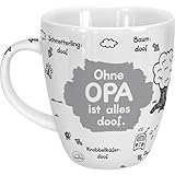 Sheepworld Tasse mit Motiv Ohne Opa ist alles doof | Porzellan, 45 cl, Becher für Kaffee und Tee | Geschenk für Opa, Geburtstag | 45136