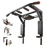 Leogreen Klimmzugstange Wandmontage, Pull Up Bar, Trainings Halterung mit Multifunktionen, 8 rutschfeste Griffe, Schwerlast Trainingsgewicht bis zu 200kg, 95 x 73 x 47cm