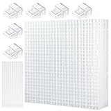 LINLAN Aquarium-Anti-Sprung-Set, Aquarienabdeckung, 8 Stück 30x30 cm Kunststoffgitter mit 6 Halterungen und 20 Kabelbindern, Abdeckung für rahmenlose Aquarien(Weiß)