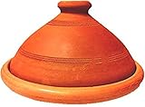 Tajine, original aus Marokko, Tontopf zum Kochen, Tuareg Ø 30cm, für 4-5 Personen, handgetöpfert aus Marrakesch, unglasiert, frei von Schadstoffe