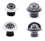 wellenshop Riviera Einbaukompass mit Beleuchtung für Boote, weiß oder schwarz, 134 oder 152 mm, Marine-Kompass Schiffskompass Kugelkompass Bootskompass Größe BI1 schwarz