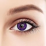 BEAUYWL Anime Kosplay Farbige Kontaktlinsen ohne Stärke mit Schwarz-Rand & hohem Wassergehalt - Jahreslinsen für Halloween Cosplay Costume Karneval Festival Party - 1 Paar (Lila mit Schwarz-Rand)
