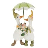 Shudehill Giftware Posy Puddle Regenschirm-Enten, Teil einer breiten Kollektion von schönen Enten und Regenschirmen, über 6 Designs zur Auswahl (großes Paar mit Blumenstrauß)