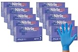 MTS Safety & Protection Einweghandschuhe XL - 1000 Stück/Box Nitrilhandschuhe Blau Handschuhe Nitril - Einmalhandschuhe Puderfreie & Latexfreie Gummihandschuhe (XL, Blau, 1000 Stück)