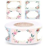 jdstty 500x/Rolle Blumen beschreibbare Etikettenaufkleber Selbstklebende Aufkleber Deckel Etiketten Namensetiketten Aufkleber für Scrapbook
