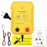 FenceMate 230V Weidezaungerät 0,5J Output für 2 bis 10 km, niedrige Impedanz Spitzenspannung 10kV für Geflügel, Vieh, Hobbytiere, Haustiere, Steuergerät zum Schutz von Gärten und Grundstücken