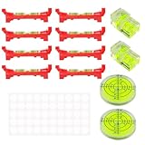 OMJMYY Schnurwasserwaage,12 Stück Libelle Wasserwaage, Rot Wasserwaage Schnuur, Dosenlibelle, Schnurwasserwaage Profi für Maurerarbeiten Rinnenarbeiten Klempnerarbeiten