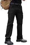 Vthereal Cargohose Herren Baumwolle Outdoorhose mit 7 Taschen Männer Arbeitshosen Chino Taktische Ranger Hose für Jagd Wandern, Schwarz, L