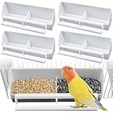 Nizirioo 4 Stück Vögel Futternapf, Futternapf Vogel, Kunststoff Vogelnapf Vogelkäfig, Hängend Vogelfutternapf Zum Halten Von Früchten Gemüse Tintenfisch Knochen Für Vögel Papageien Weiß
