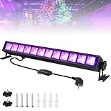 GOMETY UV Schwarzlicht Lamp Bar, 36W UV LED Schwarzlicht Lamp mit Schalter, 385-400nm UV Licht Röhre für Disco Glow Party Party Zubehör Halloween Deko Bühnenbeleuchtung Neonfarbe