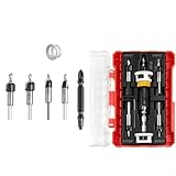FACULX Kegelsenker Bohrer Set, 5er Set, Kegelsenker Holzbohrer mit Tiefenanschlag, inklusive praktischer Aufbewahrungsbox, für die Holzbearbeitung
