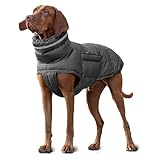 YPDOPORA Hundemäntel Für Große Hunde, Wasserdicht, Für Den Winter, Rollkragenjacke Für Haustiere, Reflektierende Rollkragenjacke Für Hunde, Warmer Mantel Für Hunde Bei Kaltem Wetter,Grau,XL