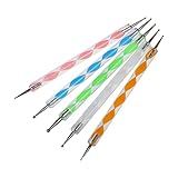 Guvkeug Set mit 5 mehrfarbigen Wirbeln, doppelseitig, Nagelkunst, Punktier-/Marmorierwerkzeuge, Farbe wählbar