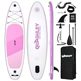 Aufblasbares Paddle Board, Ultraleichtes Stand Up Paddle Board, Sup Board für Alle Schwierigkeitsstufen mit Zubehör, Abnehmbare Flosse, Schwimmendes Paddel, Handpumpe, Traveling Board für Jugendliche