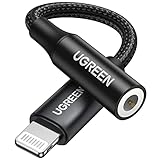 UGREEN Lightning zu Klinke Adapter 3,5 mm Kopfhörer Lightning auf Aux Adapter kompatibel mit iPhone 14 14 Pro 13 13 Pro 12 12 Pro 12 Pro Max 12 Mini 11 11 Pro X usw.(Schwarz)