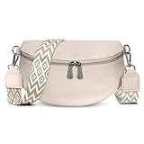 TAN.TOMI Umhängetasche Damen Bauchtasche Damen Leder, Crossbody Bag Damen Breiter Gurt, Damen-Umhängetaschen Bauchtasche Damen Stylisch, Gürteltasche Damen Elegante