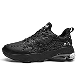 HuJAT Damen Air Laufschuhe Walking Tennis Mode Sneakers Casual Bequem Atmungsaktiv Joggingschuhe, Allblack78, 41 EU