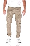 JACK & JONES Paul Flake Cargo Tapered Fit Herren Jeans Hose, Farbe:Crockery, Hosengröße:W34/L36