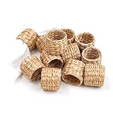 Tiamu 12Pcs Handgefertigte Schnalle , Minimalistisch Serviettenhalter aus Wasser Hyazinthe,DIY Napkin Ring für Esszimmer,Jahrestag,Weihnachten,Hochzeit,Geburtstag,