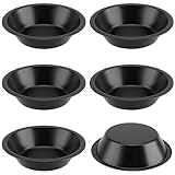 YUENPUN Einzelne runde Kuchenformen, schwarz, einzelne Tarteform, Karbonstahl, kleine antihaftbeschichtete Kuchenformen, Mini-Formen zum Backen von Kuchen, Quiche, Dessert, 12,6 x 8 x 3 cm, 12 Stück