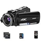 ORDRO 4K Videokamera Camcorder Ultra HD Camcorder mit 10-Fach Optischem Zoom & 120-fachem Digitalzoom, WiFi Vlogging Auto Focus Digitalkameras mit 32G Memory Karte