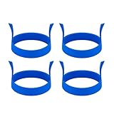Eierringe für Brateier – 4 x runde Pfannkuchenformen | Silikon-Eierformen für Grill, Küche, Kochwerkzeug, Pfannkuchenformer für Grill, Muffins, Frühstück, Sandwich