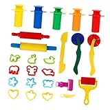 ifundom 25 Stück Teiliges Plastilin Werkzeug Set Bunte Knetformen Modellierwerkzeuge für kreatives Gestalten Sicherer Kunststoff Fördert Feinmotorik und Hand Augen Koordination DIY