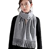 LMRJHAZ Kaschmir-Schal, Kaschmir-Winterschals für Damen, solide Quasten, Pashmina-Schals