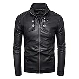 Herren Jacke Winter Herren-Jacken mit Reißverschluss Stehkragen Gefütterte Casual Jacket Übergangsjacke Winterparka Softshelljacke Puffer Gepolstert Wintermantel Fliegerjacke Outdoor Kleidung