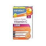 sanotact® Vitamin C 1500 – hochdosiert & vegan – 30 Tabletten Depot – Vitamin C hochdosiert für Immunsystem, Zellschutz & Energie – glutenfrei, laktosefrei, zuckerfrei – Immunsystem stärken