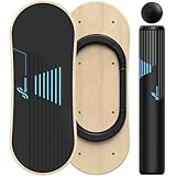 Sportneer Balance Board - 7 Modi Wackelbrett Indoorboard Skateboard Surf Mit Verstellbaren Stoppern - Holz - Roller und 7,1 cm Ball Im Lieferumfang Enthalten