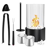 Exquisite Tischkamin Geschenkbox mit 10 Zubehörteilen | Tischfeuer Outdoor und 2 Brennkammern für unendliche Brenndauer | Bioethanol Tischkamin Indoor und Outdoor | Tischfeuer Ethanol MEHRWEG