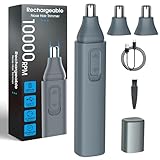 JISHO Nasenhaartrimmer Herren Nasenhaarschneider Ohrhaarschneider für Männer und Frauen, Doppelseitigen Edelstahlklingen, USB Type C aufladbar für einfache Reinigung, Reisefreundlich, 2 Ersatzköpfe