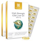 Healthspan Lebertran 1.000 mg | Reich an Omega-3-Fettsäuren DHA & EPA | Vitamin A und D3 | Gehirnfunktion, Augen- und Herzgesundheit | Aus nachhaltigen Quellen (240 Kapsel)