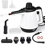 Pfloge® Dampfreiniger Boden 430ml, 1200W 3,5 Bar Dampfreiniger für Alles mit 9 Zubehör, Hochdruck-Dampfreinigung, zum Reinigen von Böden, Autos und Küchen-mit Arbeitsleuchte