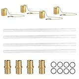 Weinflaschen-Fackel-Kit,Outdoor Patio Hinterhof Fackeln - 4 langlebige Fackeldochte, Kupfer-Lampenabdeckung, Messing-Dochthalterung für Heimwerker-Fackeln im Innen- und Außenbereich