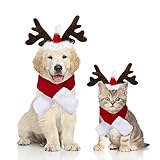 KATELUO Haustier-Stirnband, Weihnachten Hundekleidung,Hundeweihnachtsoutfit,für Katzen und Hunde für Weihnachtsfeiern, Silvester und Tiershows,Party-Dekoration