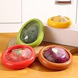 Avocado-Behälter für den Kühlschrank, 4er-Set wiederverwendbarer Silikon-Lebensmittelbehälter, Anti-Oxidations-Frischhaltedose für Obst und Gemüse – ideal für Knoblauch, Zwiebeln