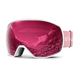 Skibrille Damen und Herren Snowboardbrille Doppel-Objektiv OTG UV400 Schutz Anti-Beschlag Winddicht Ski Schutzbrille Helmkompatibel für Skifahren Motorrad Fahrrad Skaten
