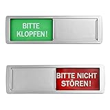 REFORUNG Klopfen-Bitte Nicht Stören Schild Türschilder Schiebeschild Acryl-Kunststoff Privatsphäre Türschild Klebeschild mit Schieber Festhaltemagneten, 3M Klebefläche