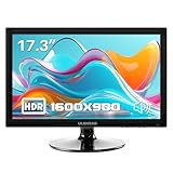 Ulrhzar 17.3 Zoll PC Desktop Monitor 1600x900 60Hz CCTV Monitor ，mit HDMI/VGA Schnittstelle,HDMI Monitor for fire Stick ，USB Media Player，Eingebauter Lautsprecher, VGA/HDMI/AV/Audio/VESA