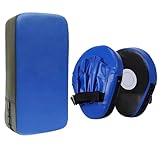 2 in 1 Schlagpolster Set, Pratzen Boxen für Kickboxen, PU Handpratzen,Boxpratzen Kampfsport Zubehör für Kickboxen Thaiboxen Karate Muay Thai, Box Training (Blau)